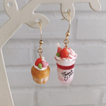 いちごパフェ＆マフィンのピアス またはイヤリング