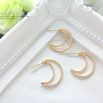 10個セット☆レジン枠でも使える 三日月ピアス ピアス金具(キャッチなし)