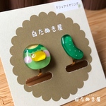 かぱてぃーときゅうりのピアス/イヤリング