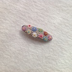 【訳あり　バレッタ裏にシミあり】リネンと刺繍のカラフルデイジーのバレッタ