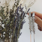 【✨人気No.2✨】Wisteria flowers silver 花モチーフ　シルバー　ロングピアス　ロングイヤリング　ガラス　ゴージャス　夏　クリア　ピアス　イヤリング　