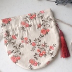 インド刺繍リボン巾着ポーチ(110)