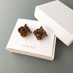 マスタードイエローのシンプルイヤリング(ピアス)　大人のレトロなアクセサリー　金属アレルギー対応可
