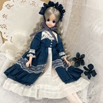 D-47【送料無料】27cmドールサイズ　クラシカルワンピース・青緑