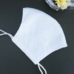 💦チュールレース💦パウダーブルーリボン刺繍マスク
