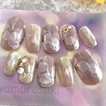 ネイルチップ　24622 SALE！　 【全サイズセット】すぐ発送できます　ピンク　ベージュ　フラワー　お花　春ネイル　ベリーショート　20枚　入園式　結婚式　