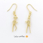 ハロウィン仲良し スカルピアス/イヤリング                                            骸骨 ドクロ 秋
