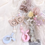 シューズクリップ《pearl and heart》くまデザイン♡/シューズクリッパー　歯固め　ホルダー　出産祝い