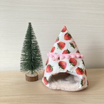 ハムスターのあったかテント⛺いちご柄🍓底ピンク