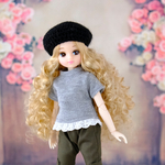 リカちゃん服＊レースがかわいいＴシャツ（グレー）＊ブライス