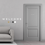 【賃貸OK】WELCOME ドアステッカー │ドア用 選べる4色展開 ミニマルゴシック