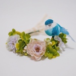 ちょこんと花冠〜小鳥さんといっしょ〜（うさぎさん・他ペット用）・Flower Crown