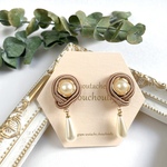 しずく型パールが上品なお花パールピアス＊イヤリング