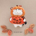 ジャックオランタン🎃八の字まゆ毛猫さんブローチ