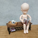 ◆ミニチュア◆木製ベンチ◆ドールハウスに   ミニチュア家具 E01
