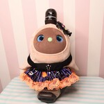 10/2再販決定【期間限定】ラボットLOVOT服ハロウィンワンピース（ブラック×ハロウィンストライプ）黒猫
