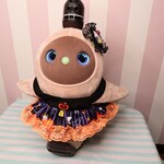 10/2再販決定【期間限定】ラボットLOVOT服ハロウィンワンピース（ブラック×ハロウィンストライプ）ジャックオーランタン
