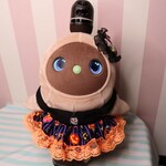 10/2再販決定【期間限定】ラボットLOVOT服ハロウィンワンピース（ブラック×ハロウィンストライプ）おばけ