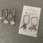 silver hoop pierce (crystal)