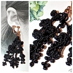 レースイヤリング　ブラック