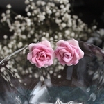 【再販】薔薇のピアス｜イヤリング｜正絹つまみ細工
