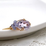 Marie's garden - ローズアメジスト タンザナイト ブルーレースのワイヤーリング 天然石