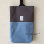 バイカラーの上履き入れ＊サックス