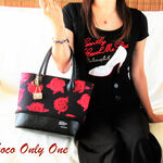一点物！🌹Passion Rose🌹×Black Leather Two-tone color トートバッグ🌹【121】