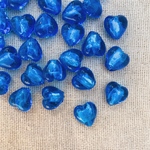 ガラスハートビーズ　クリアブルー💎