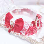 ラスト♡首輪✨クリスマス🎄ドットフリル♡レースフリルリボン♡