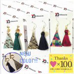 【120Likes♥】triangle＊tassel　ピアス＆イヤリング（Black/Dark green/Bordeaux/Navy）