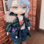 【コート】💙ブルーチェック柄モッズコート⭐︎オビツ11ねんどろいどどーる兼用