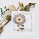 ○再販○ピンクグレージュ×パステルイエローのお花刺繍ブローチ○受注製作○