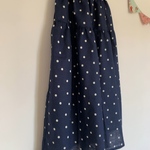 ＊tiny dot♪綿麻ロングティアードスカート(navy)＊