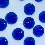 30mm【４コ】《クリアブルー》ウェーブラインカボション