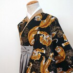 【onj601様専用】簡単に着られる！ベビー袴セット 70-80size  虎黒  男の子 (受注制作)