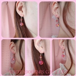 ［再販］飴玉ピアス/イヤリング〜オレンジ🍊苺🍓〜