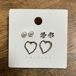 【ハンドメイドピアス】ピアス3点セット シルバー
