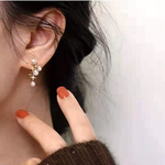 再販っ✨高品質✨❂スタービジュー×パールピアス❂