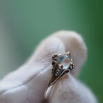 High grade　Rainbow moonstone６　　S925中世アンティークデザインリング❀