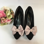 ハンドメイド　シューズクリップ　グログランリボン　ピンク