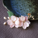 二重咲き　桜のかんざし　白ORピンク　お花の色が選べます　　バレッタORヘアクリップ