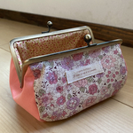  【受注製作】再再…販 ❾  yuwa花柄 がま口メイクポーチ ペンケース