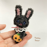 ミニチュア モールアート ハロウィンのうさぎちゃん  テディベア Tamubear