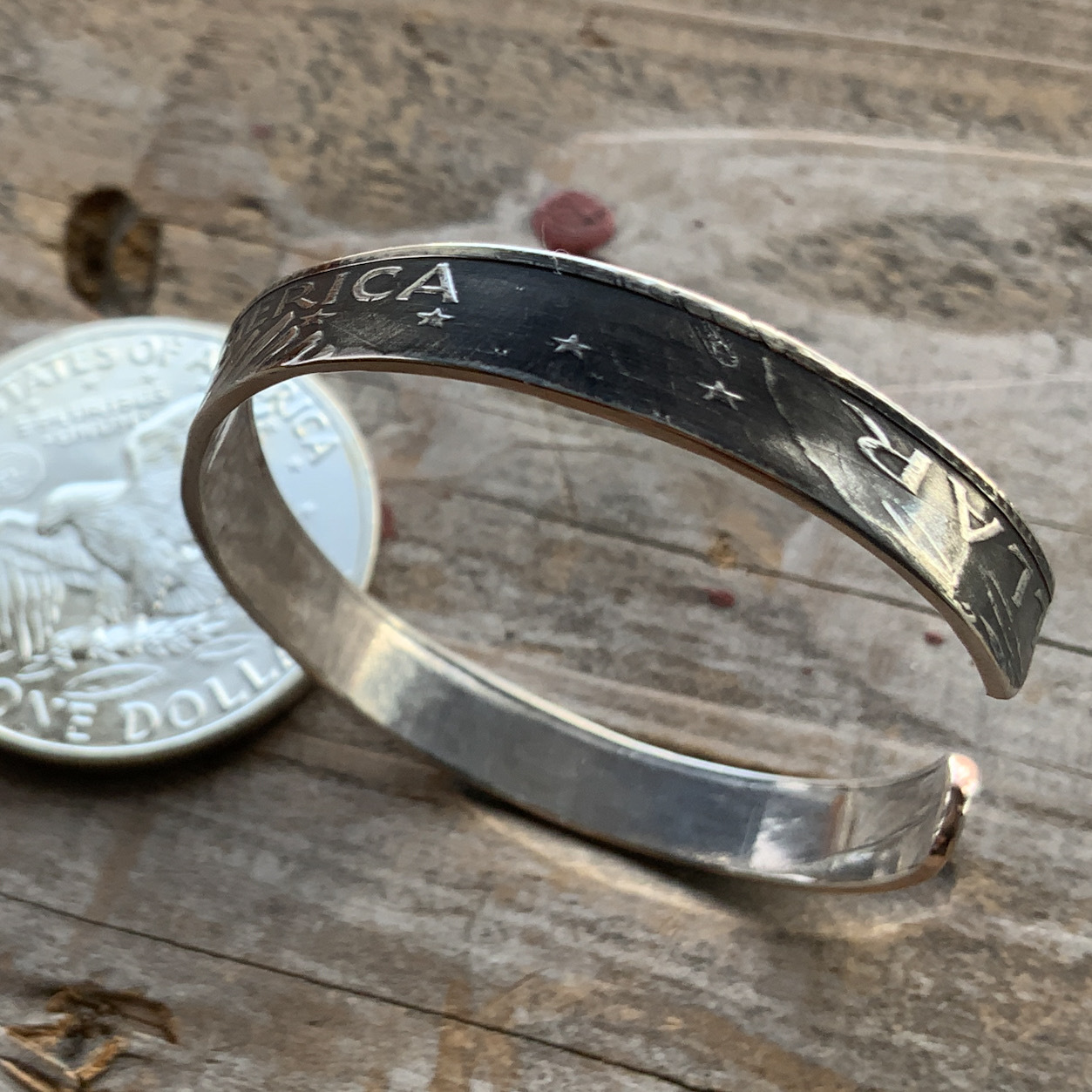 コインシルバー　バングル　silver900 one dollar コインシルバー バングル silver900 one dollar