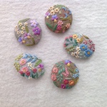 【再販】リネンと花刺繍のヘアゴム or ブローチ