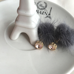 スワロフスキー  ミンクキャッチピアス