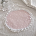 ピンク ✽ 小花 ドット ✽ レースドイリー ✽ 楕円形