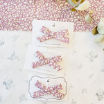 フェザーフィールズ ピンク♡ヘアクリップ♡輸入リバティ使用♡ご希望のクリップ種類を備考欄よりお知らせ下さい