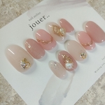 アクセサリーみたいなパールビジュー♡3色ピンクの可愛いデザイン